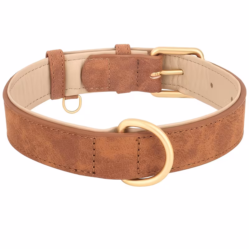 Collar Atelier Acolchado en Cuero PU — Celeste